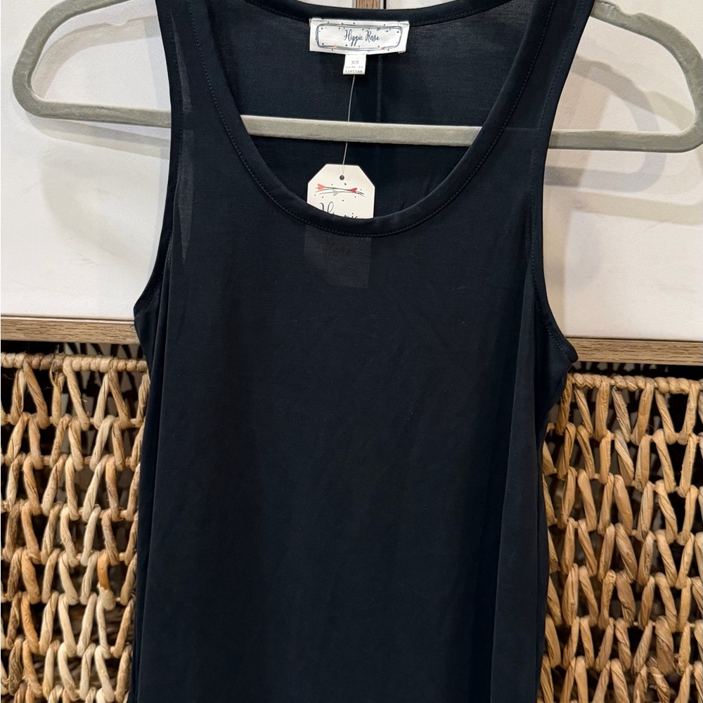 Hippie Rose Classic Black Tank Top